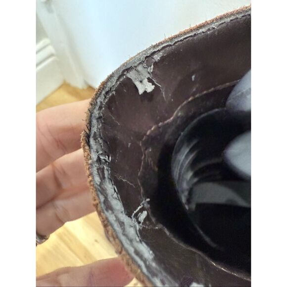 Franco Sarto L-Crash Brown Leather Tall Riding Boots Size 9.5 - Picture 7 of 8